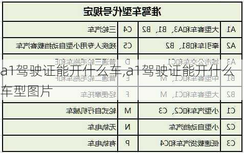 a1驾驶证能开什么车,a1驾驶证能开什么车型图片