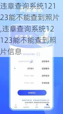 违章查询系统12123能不能查到照片,违章查询系统12123能不能查到照片信息