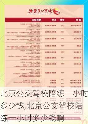 北京公交驾校陪练一小时多少钱,北京公交驾校陪练一小时多少钱啊