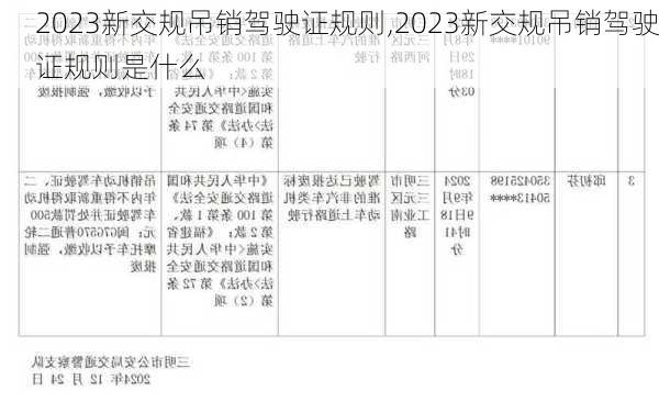 2023新交规吊销驾驶证规则,2023新交规吊销驾驶证规则是什么