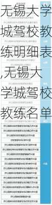 无锡大学城驾校教练明细表,无锡大学城驾校教练名单