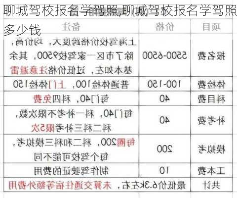 聊城驾校报名学驾照,聊城驾校报名学驾照多少钱