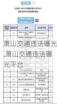 萧山交通违法曝光,萧山交通违法曝光平台