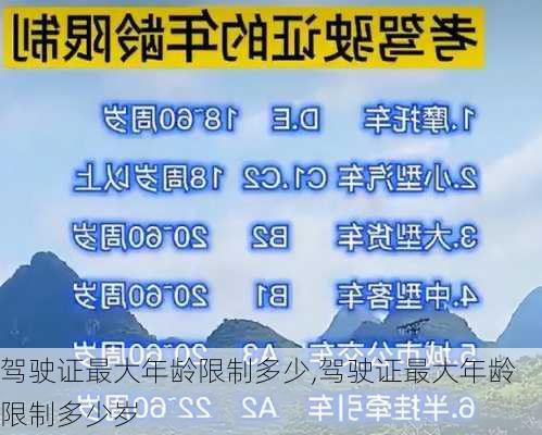 驾驶证最大年龄限制多少,驾驶证最大年龄限制多少岁