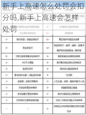 新手上高速怎么处罚会扣分吗,新手上高速会怎样处罚